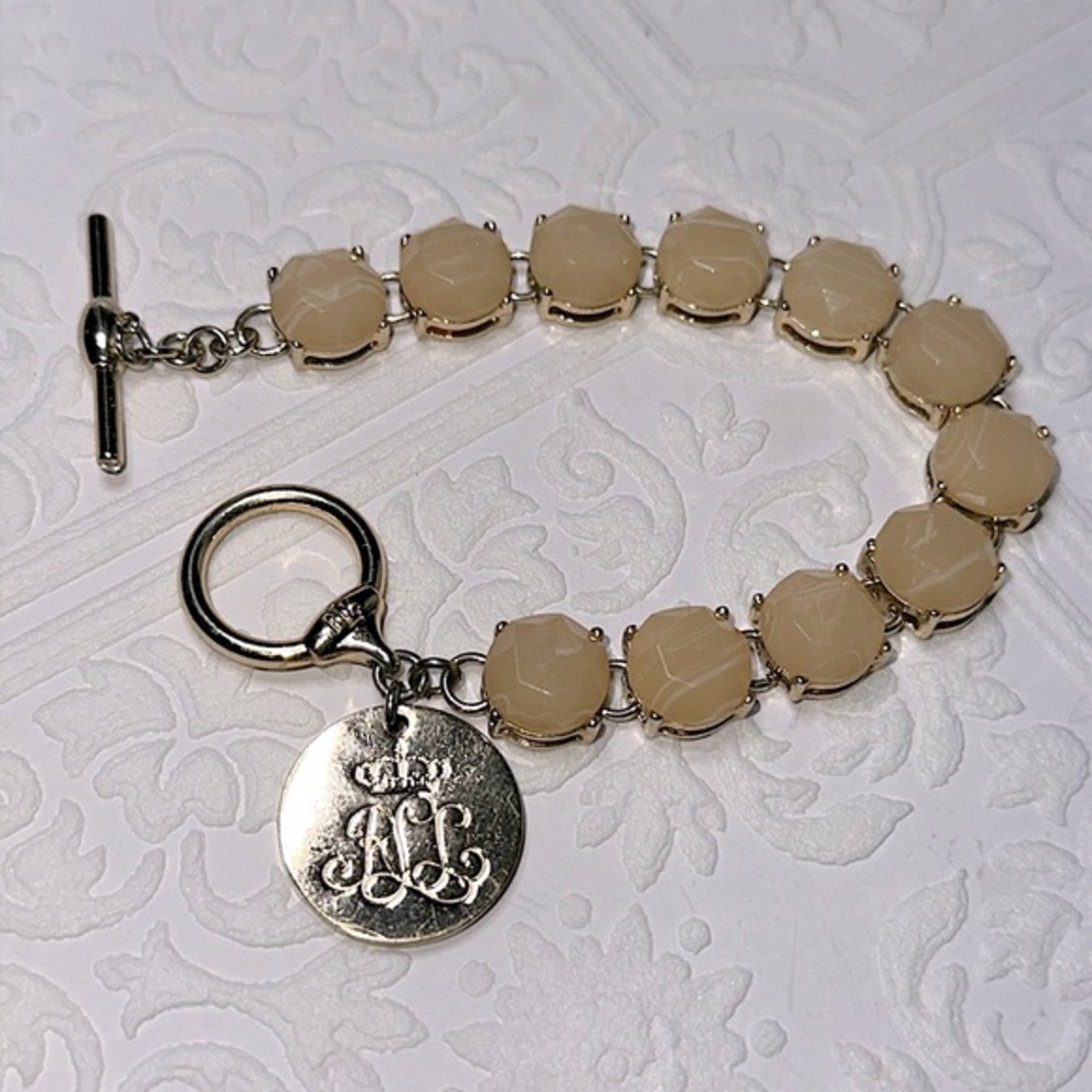 Ralph Lauren | R|L Vintage Toggle Bracelet | Gold tone w. Lucite Marbled Gems